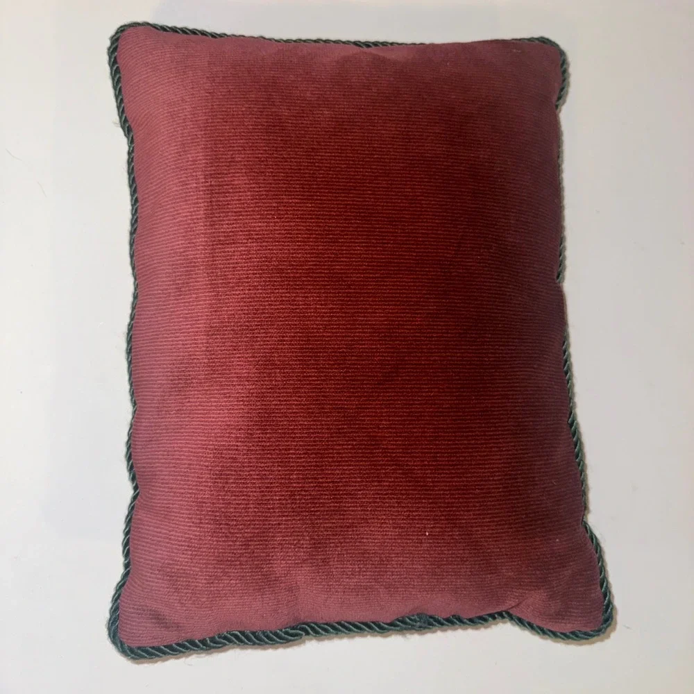 David Carter Brown Deck the Halls Santa Tapestry Throw Pillow Red Green 12x9